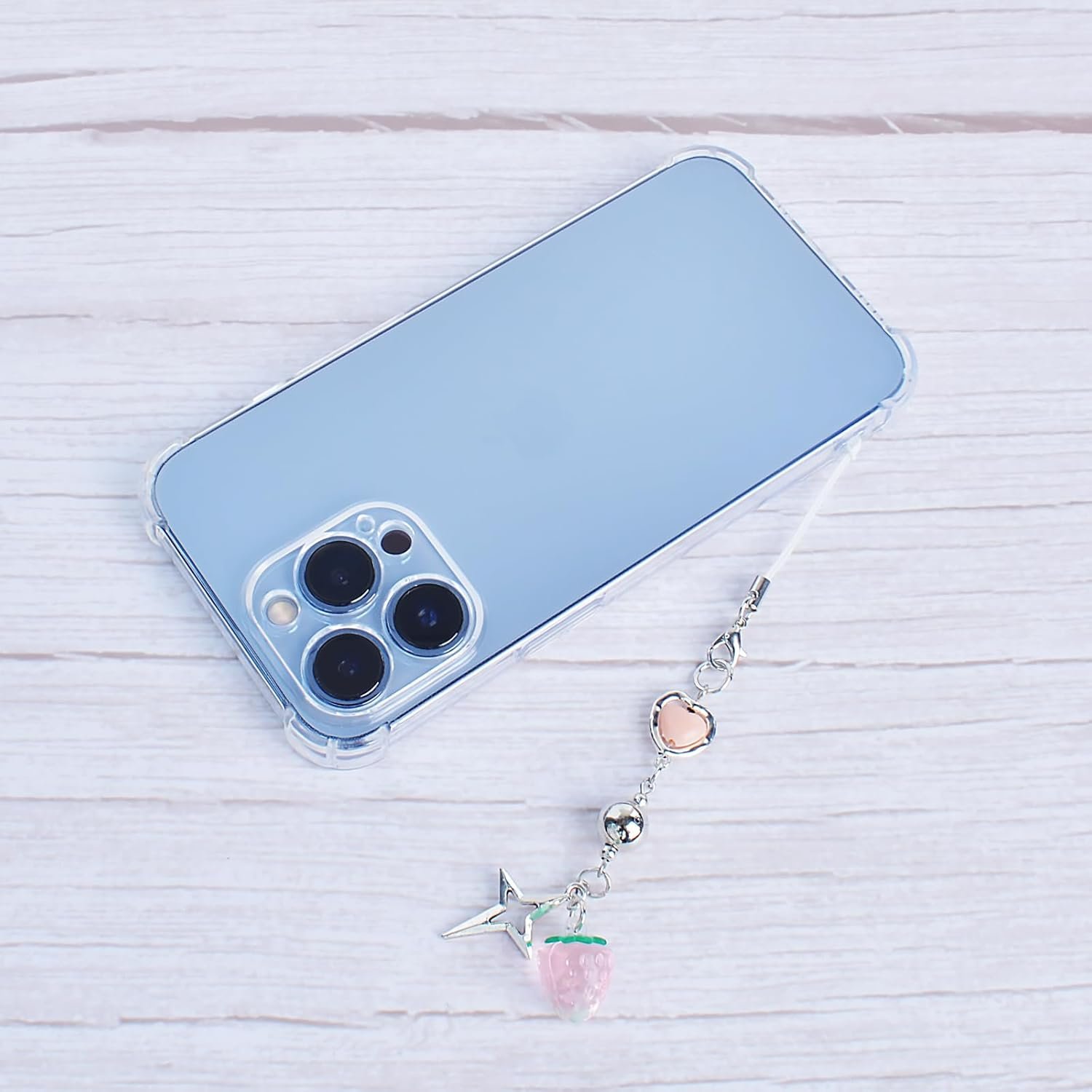 1-4PCS Cute Phone Charms Aesthetic Y2K Cellphone Charms Strap Pink Strawberry Butterfly Star Charm Y2K Accessories for Phone Bag Keychain Airpods Camera Pendants Decor - Image 6