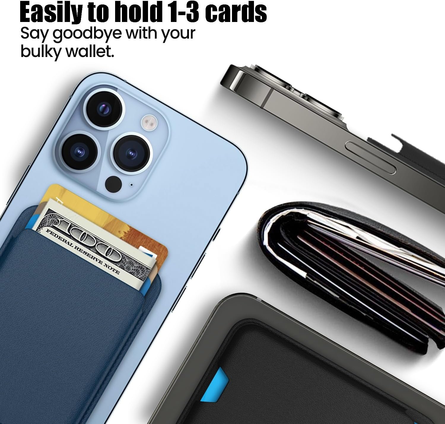 Magnetic Wallet Compatible with MagSafe for iPhone 17 16 15 14 13 12 Pro Max Air Plus Model, Mag 3 Safe Card Holder Stick on Accessories for Cell Phone & Case, Jet - Image 4