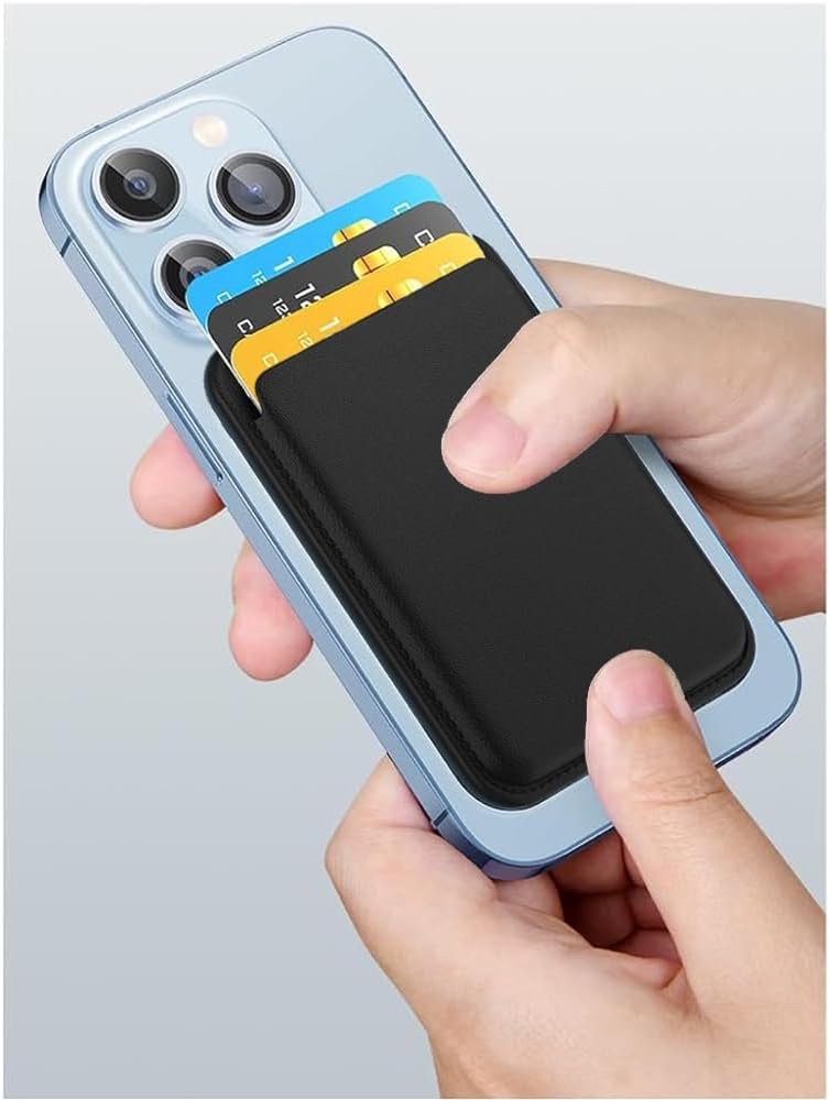 Magnetic Wallet Compatible with MagSafe for iPhone 17 16 15 14 13 12 Pro Max Air Plus Model, Mag 3 Safe Card Holder Stick on Accessories for Cell Phone & Case, Jet - Image 9