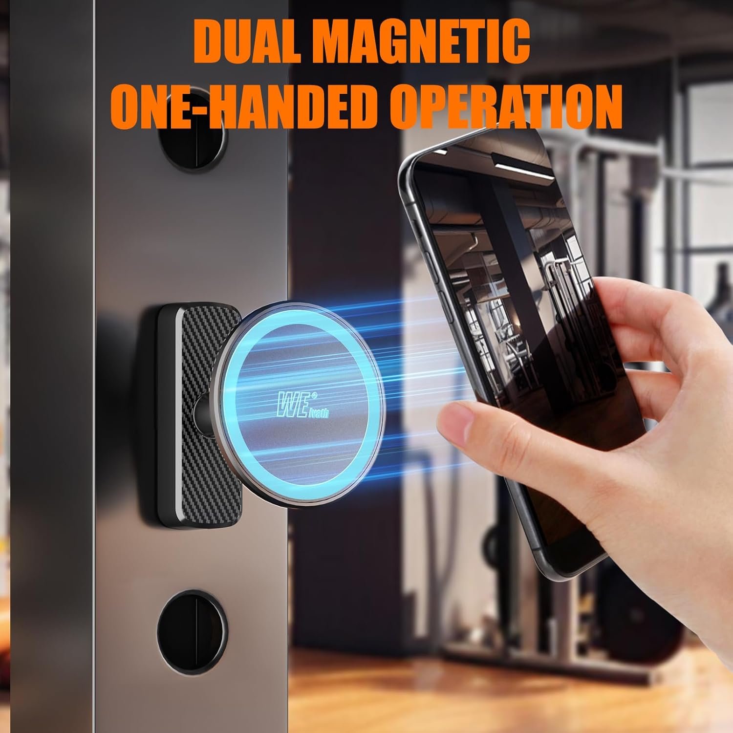 Dual Magnetic Phone Holder for Gym, Workout, Kitchen or Any Metal Surface, Magnet Base Mount & Power Magnet Phone Mount for MagSafe iPhone 17 16 15 14 13 12 Series - Image 7
