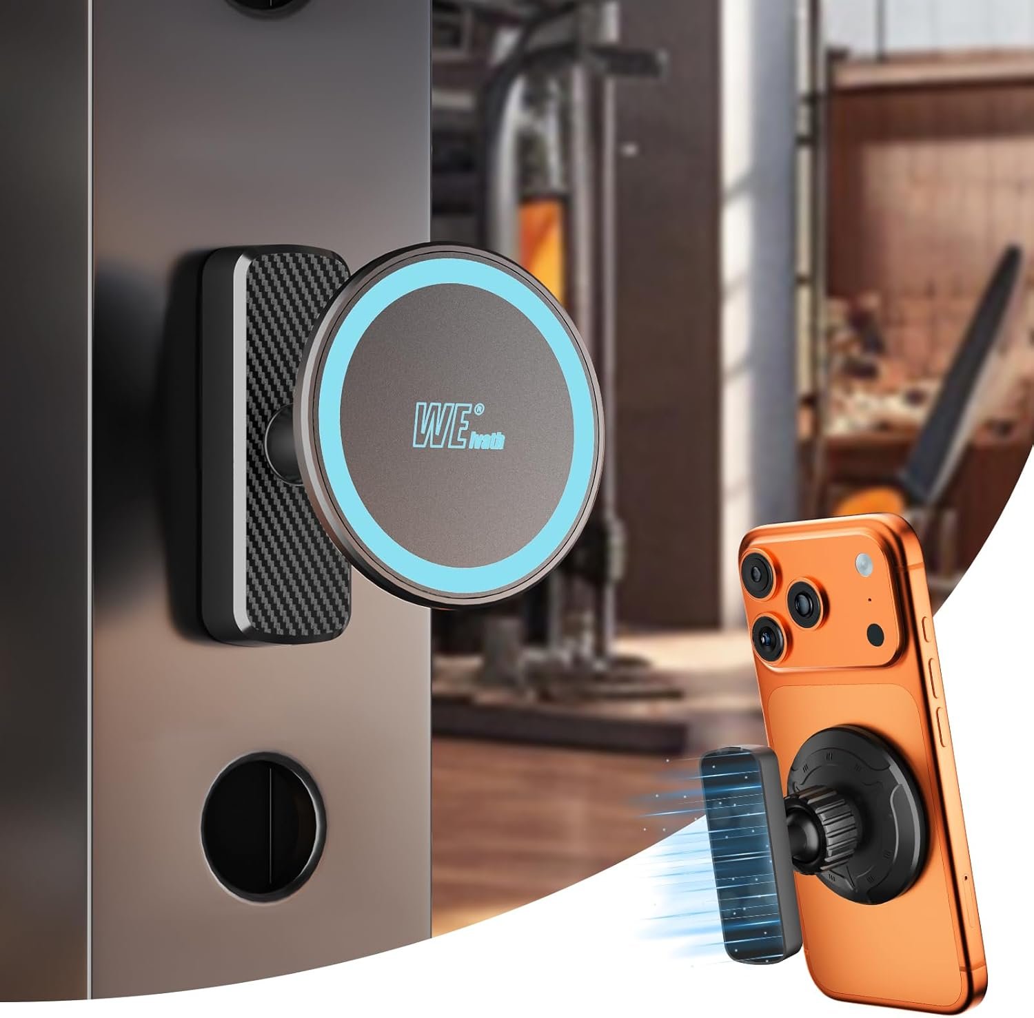 Dual Magnetic Phone Holder for Gym, Workout, Kitchen or Any Metal Surface, Magnet Base Mount & Power Magnet Phone Mount for MagSafe iPhone 17 16 15 14 13 12 Series - Image 10