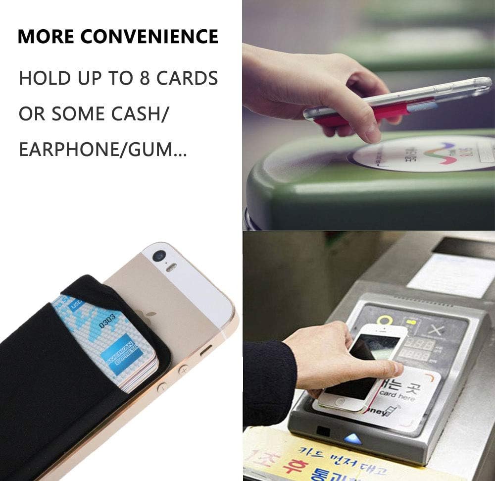 3Pack Adhesive Phone Pocket,Cell Phone Stick On Card Wallet,Credit Cards/ID Card Holder(Double Secure) with Self Sticker for Back of iPhone,Android and All Smartphones. (Black) - Image 6