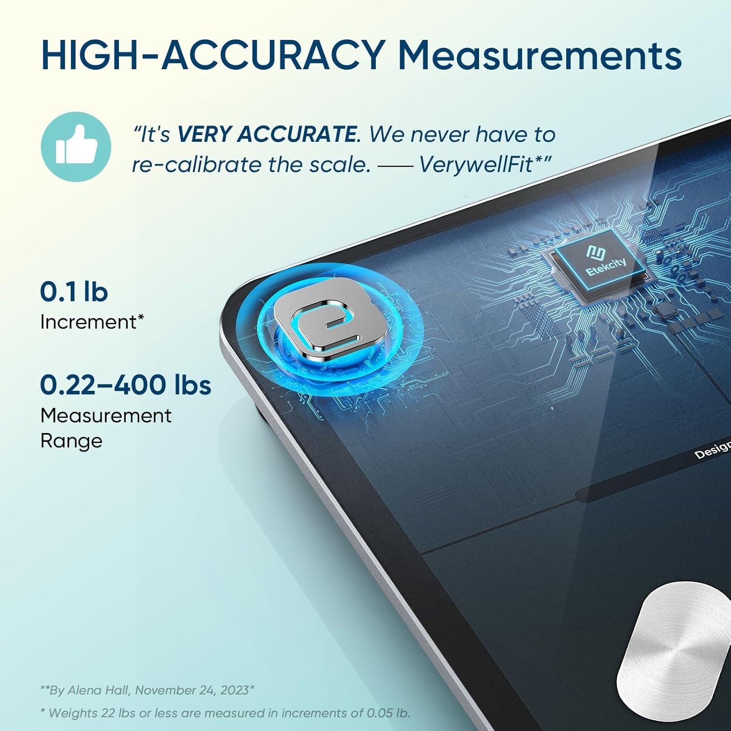 Etekcity Smart Scale for Body Weight, FSA&HSA Eligible, Bathroom Digital Weighing Scale with BMI, Body Fat, Muscle Mass, Accurate Bluetooth Home User Health Equipment Sync Apps, LED, Tempered glass - Image 3