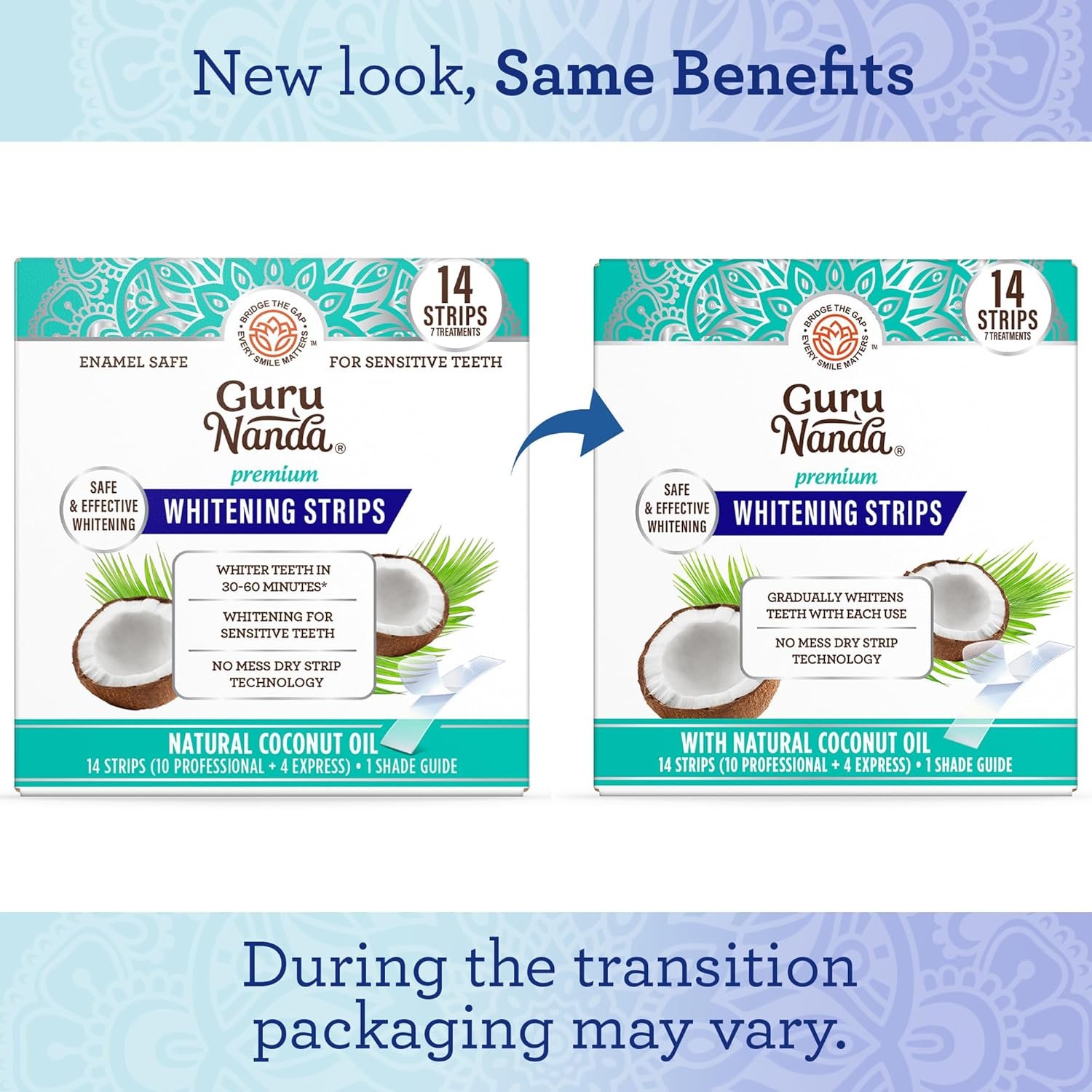 GuruNanda Teeth Whitening Strips - 7-Day Treatment with Non-Slip, Dry Strip Technology - Whitening Designed with Care for a Brighter Smile - Image 3