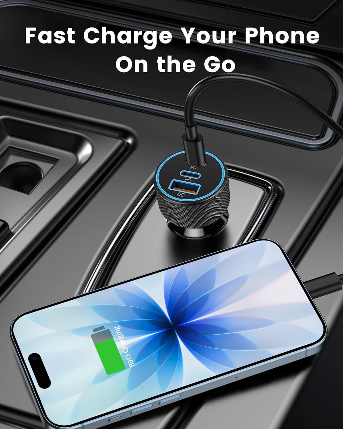 67W 3-Port Super Fast Type C Car Charger USB C for Samsung Galaxy S26 S25 S24 S23 S22 Ultra, iPhone 17/Air/16/15 Pro Max, Android, PD/QC Car Phone Adapter Accessories for Men Women + 3FT USB-C Cable - Image 8