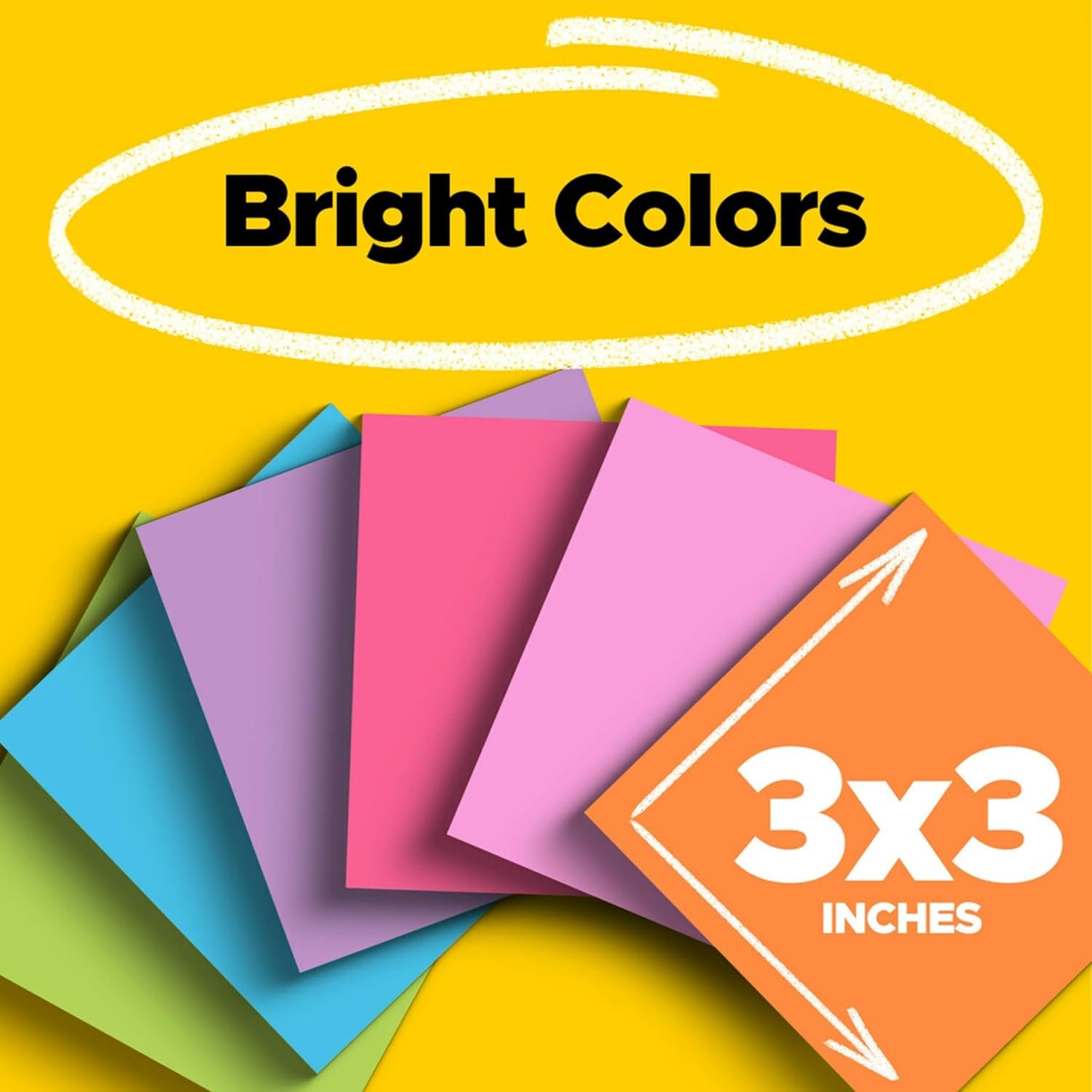 Post-it Super Sticky Notes, Assorted Bright Colors, 3x3 in, 15 Pads/Pack, 45 Sheets/Pad, 2X The Sticking Power, Recyclable, Multi-Color - Image 3