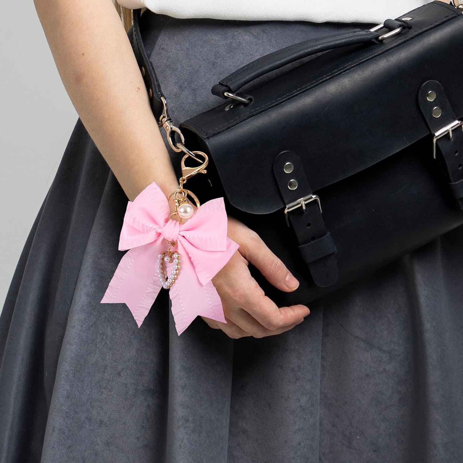Joez Wonderful Bow Keychains, Coquette Pearl Bookbag Charms, Cute Bow Accessories for Wistlet, Purse, Car Keys - Image 8