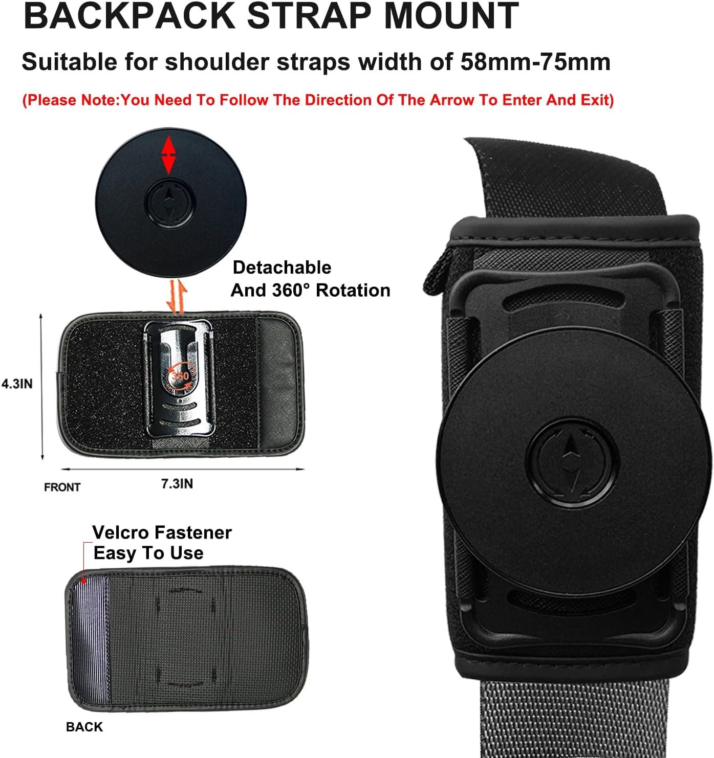 Magnetic Cellphone Holder For Backpack Strap - Phone Shoulder Strap Clamp Mount with Phone Protected Lanyard Fit Hiking/Alpinism/Climbing/Fishing,Universal Compatible Most Smartphone - Image 5