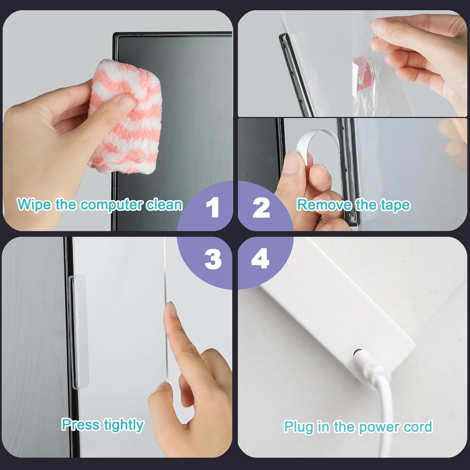 LED Memo Board with Sticky Note Holder, Clear Acrylic Computer Monitor Organizer, Office Supplies, Work from Home Essentials, Multifunction Workspace Accessories - Image 5