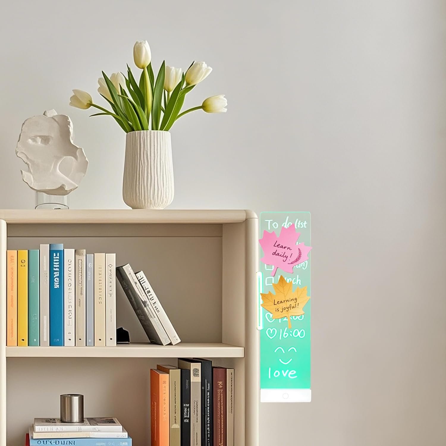LED Memo Board with Sticky Note Holder, Clear Acrylic Computer Monitor Organizer, Office Supplies, Work from Home Essentials, Multifunction Workspace Accessories - Image 7