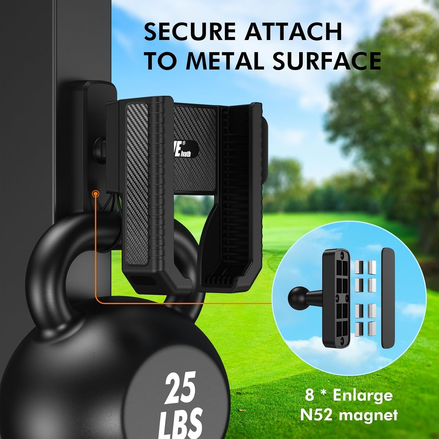 Magnetic Golf Cart Phone Holder, Rotatable Phone Mount Holder Compatible with iPhone/Galaxy/Smartphones, Golf Cart Accessories for EZGO Club Car Yamaha,Gift for Men Women - Image 3