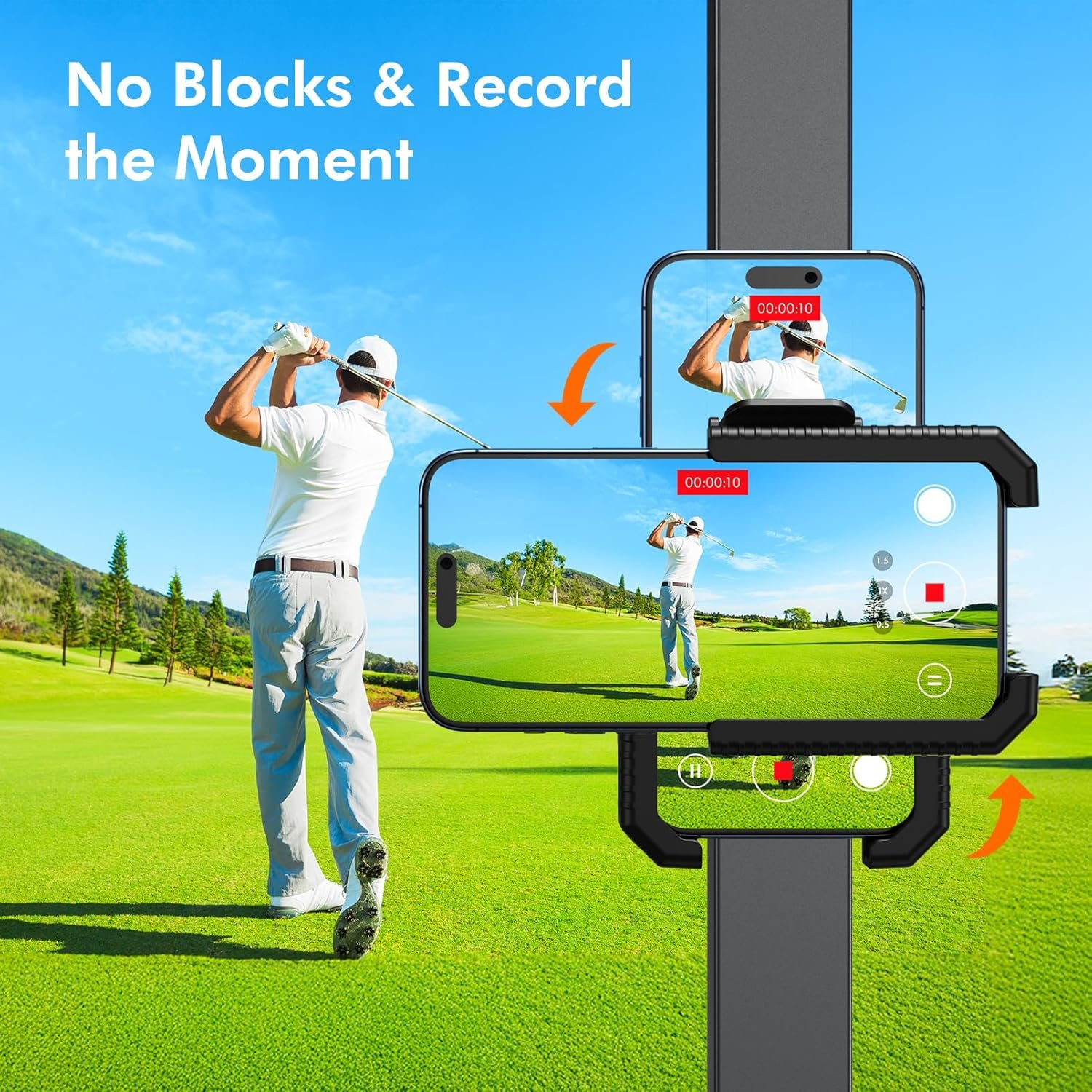 Magnetic Golf Cart Phone Holder, Rotatable Phone Mount Holder Compatible with iPhone/Galaxy/Smartphones, Golf Cart Accessories for EZGO Club Car Yamaha,Gift for Men Women - Image 4