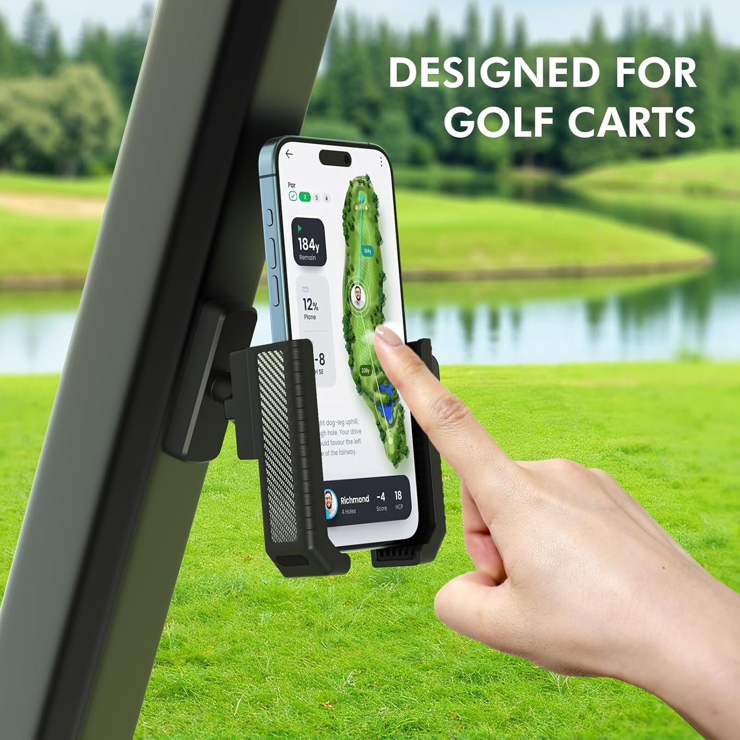 Magnetic Golf Cart Phone Holder, Rotatable Phone Mount Holder Compatible with iPhone/Galaxy/Smartphones, Golf Cart Accessories for EZGO Club Car Yamaha,Gift for Men Women - Image 5