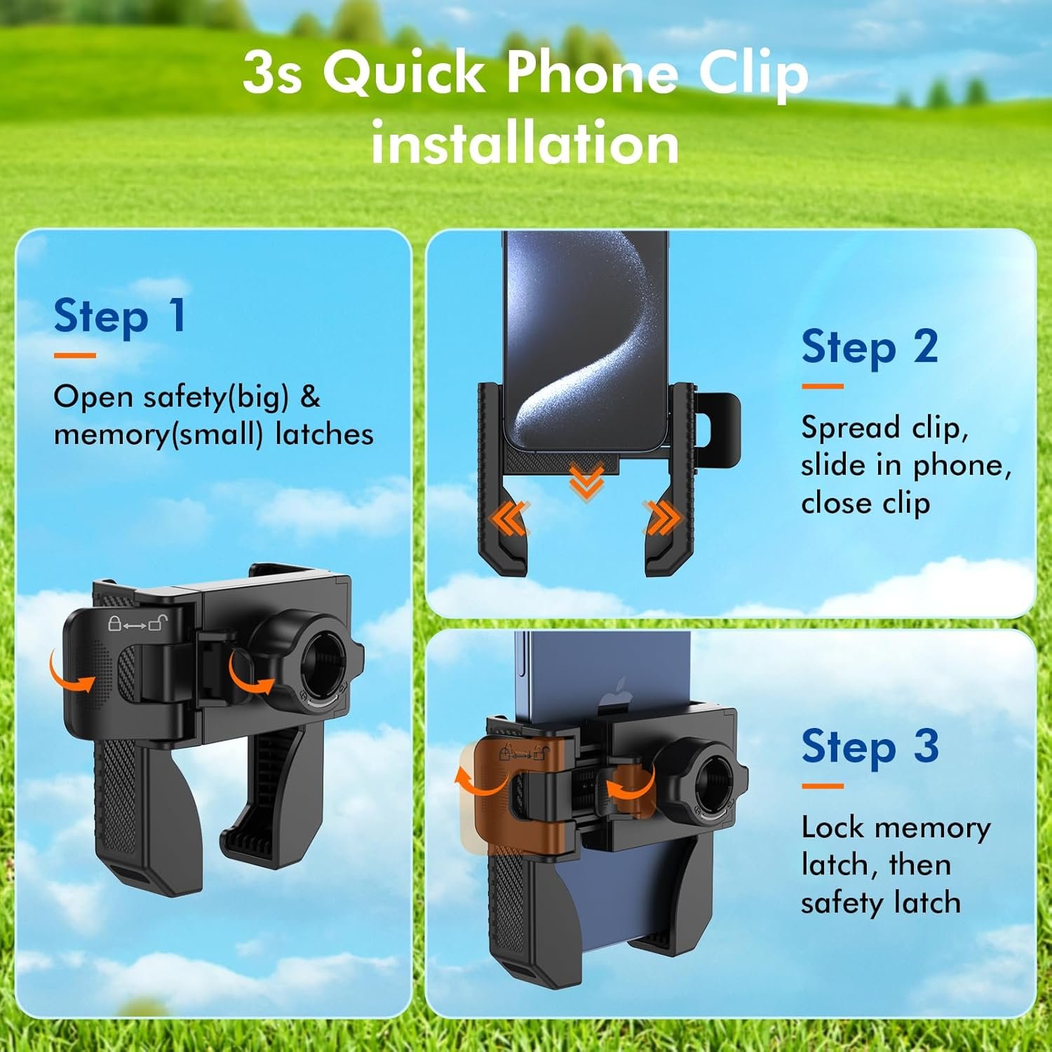 Magnetic Golf Cart Phone Holder, Rotatable Phone Mount Holder Compatible with iPhone/Galaxy/Smartphones, Golf Cart Accessories for EZGO Club Car Yamaha,Gift for Men Women - Image 6