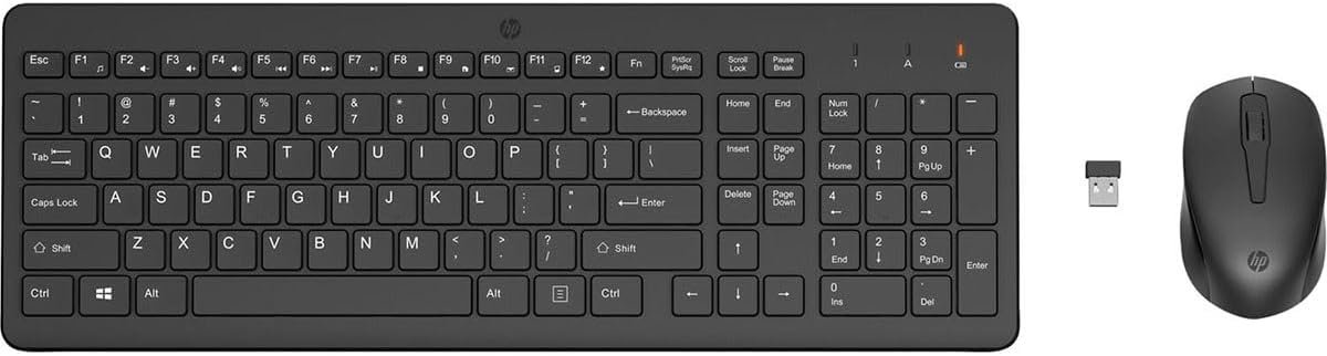 HP 330 Wireless Keyboard and Mouse Combo - 2.4 Ghz Wireless USB Receiver - Chiclet Keys, 12 Keyboard Shortcuts - 1600 DPI Multi-Surface Mouse - LED Num Lock, Caps Lock, Scroll Lock (2V9E6AA) - Image 3