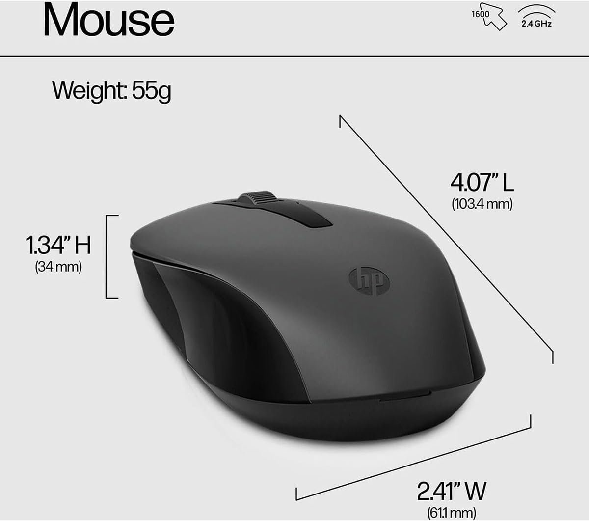 HP 330 Wireless Keyboard and Mouse Combo - 2.4 Ghz Wireless USB Receiver - Chiclet Keys, 12 Keyboard Shortcuts - 1600 DPI Multi-Surface Mouse - LED Num Lock, Caps Lock, Scroll Lock (2V9E6AA) - Image 4