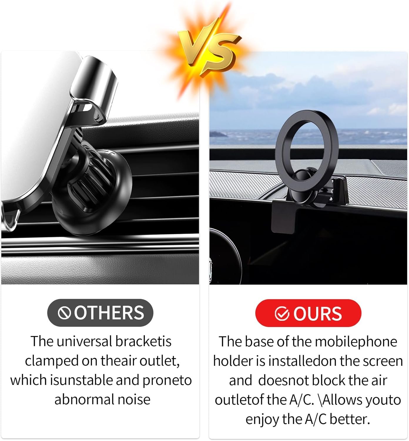Car Phone Holder for 2023-2026 Kia Sportage Accessories 12.3-Inch Screen Fixed Clip, 360° Rotation Phone Mount Compatible with MagSafe, Cell Phone Holder Does Not Affect Air Vent - Image 5