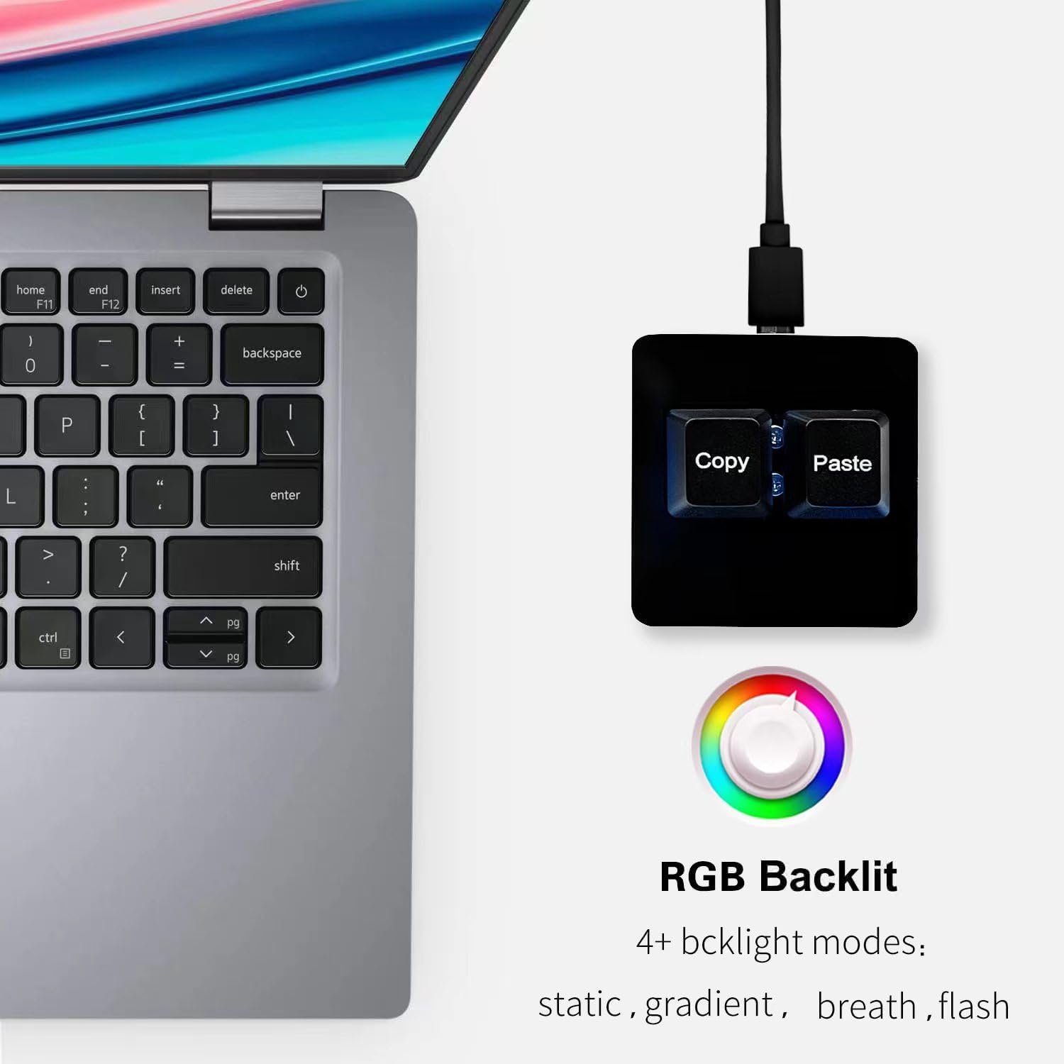 Copy and Paste 2-Key Keyboard SAYO OSU Keypad Hotswap One Handed Mechanical Gaming Keyboard Cherry Switch RGB Backlit Mini USB Keypad for macros or Rhythm Games - Image 5