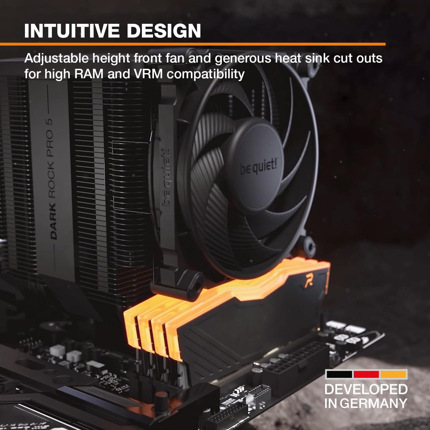 be quiet! Dark Rock Pro 5 Quiet Cooling CPU Cooler | Immensely High Airflow | 7 high-Performance Copper Heat Pipes | Speed Switch | Thermal Grease | BK036 - Image 3