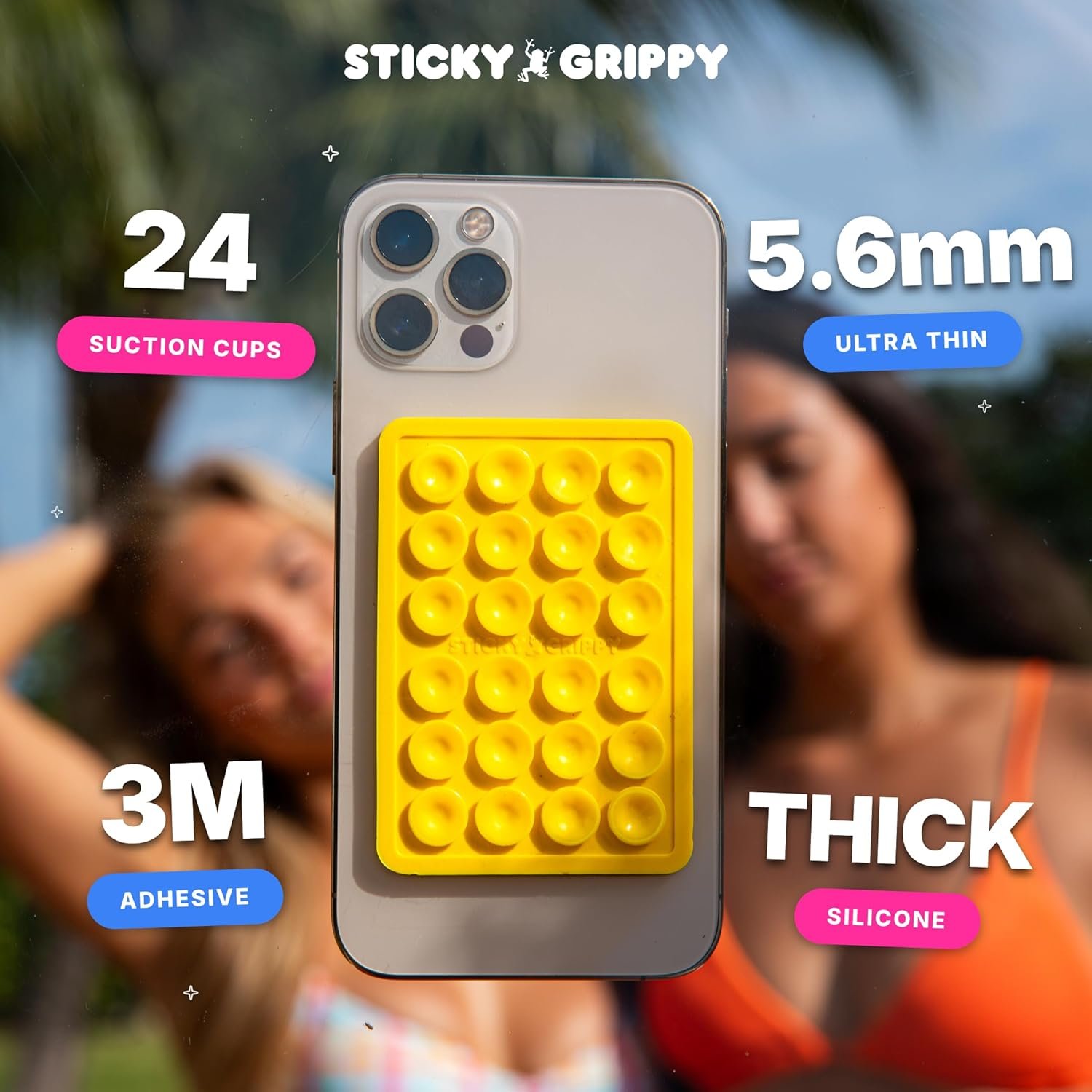 Suction Phone Case Mount, Silicon Adhesive Phone Accessory for iPhone and Android, Hands-Free Fidget Toy Mirror Shower Phone Holder, Tiktok Videos and Selfies (White) - Image 5
