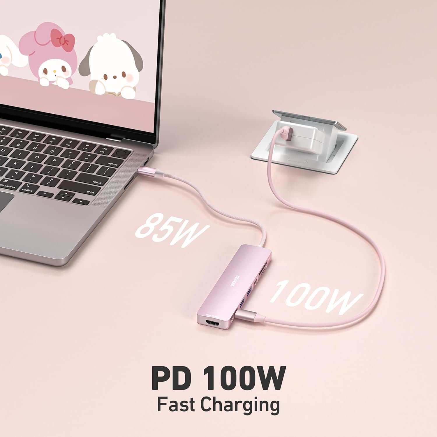 BENFEI 7-in-1 USB C Hub with HDMI(4K@60Hz), 2 USB-A, 1 USB-C Data, 100W Charge, SD/TF Card Reader, Silicone Tangle-Free Cable Compatible with MacBook Pro/Air, iPad Pro, iMac, iPhone 15 Pro/Pro Max - Image 4