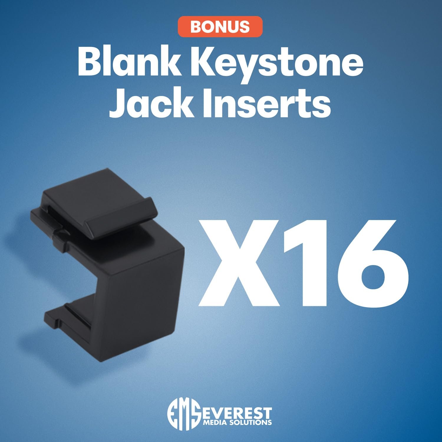 Everest 48 Port Keystone Patch Panel (1-Pack) - Removable 6-Port Panels - Use with Slim Profile Keystones ONLY (Wider Jacks May not fit Side by Side) - 16 Blank Keystone Jack Inserts Included - Image 8