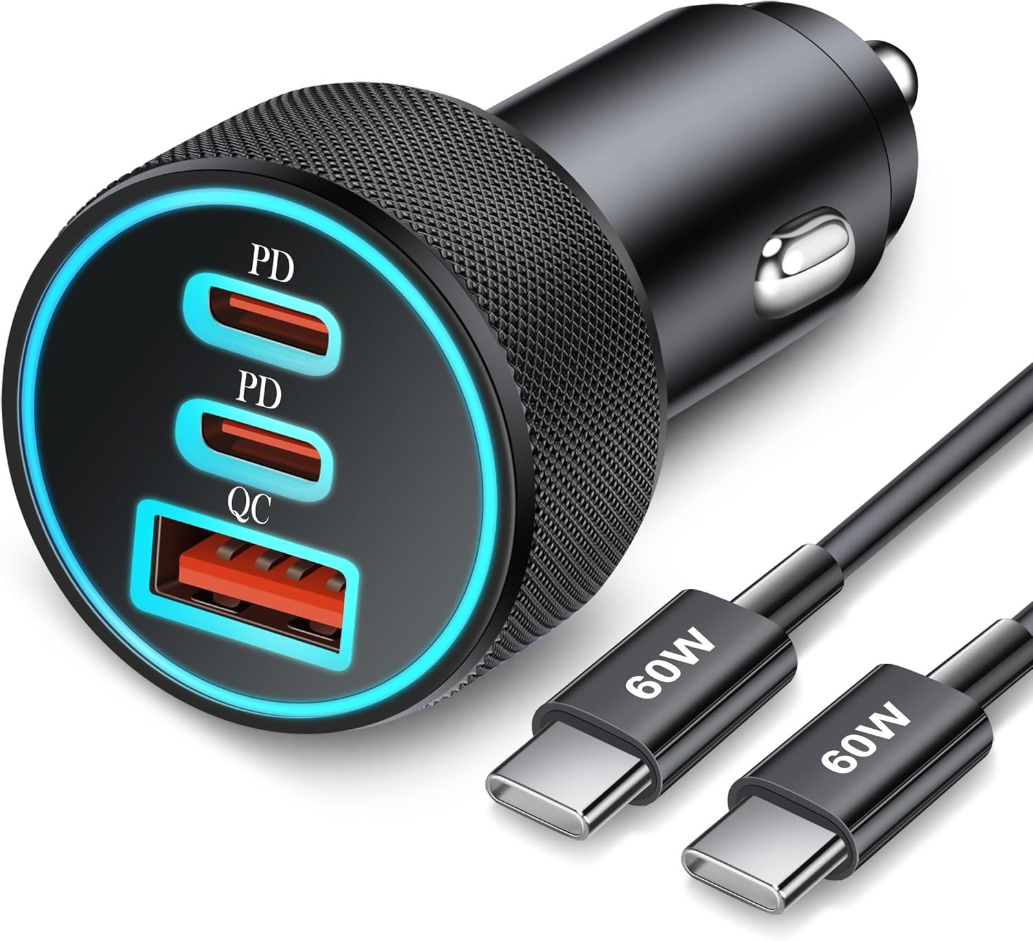 67W 3-Port Super Fast Type C Car Charger USB C for Samsung Galaxy S26 S25 S24 S23 S22 Ultra, iPhone 17/Air/16/15 Pro Max, Android, PD/QC Car Phone Adapter Accessories for Men Women + 3FT USB-C Cable - Image 2