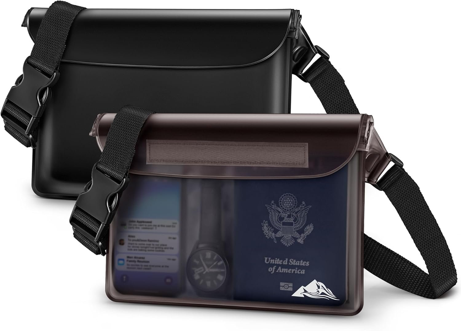 HEETA Waterproof Fanny Pack, Waterproof Pouch Dry Bag 2/3/4 Pack for Phone Passport Purse, Adjustable Waist Strap for Swimming Kayaking Boating Paddle Board Accessories Cruise Beach Camping Essentials - Image 2