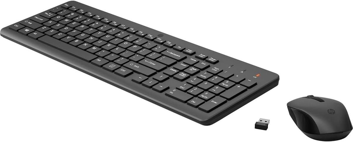 HP 330 Wireless Keyboard and Mouse Combo - 2.4 Ghz Wireless USB Receiver - Chiclet Keys, 12 Keyboard Shortcuts - 1600 DPI Multi-Surface Mouse - LED Num Lock, Caps Lock, Scroll Lock (2V9E6AA) - Image 2