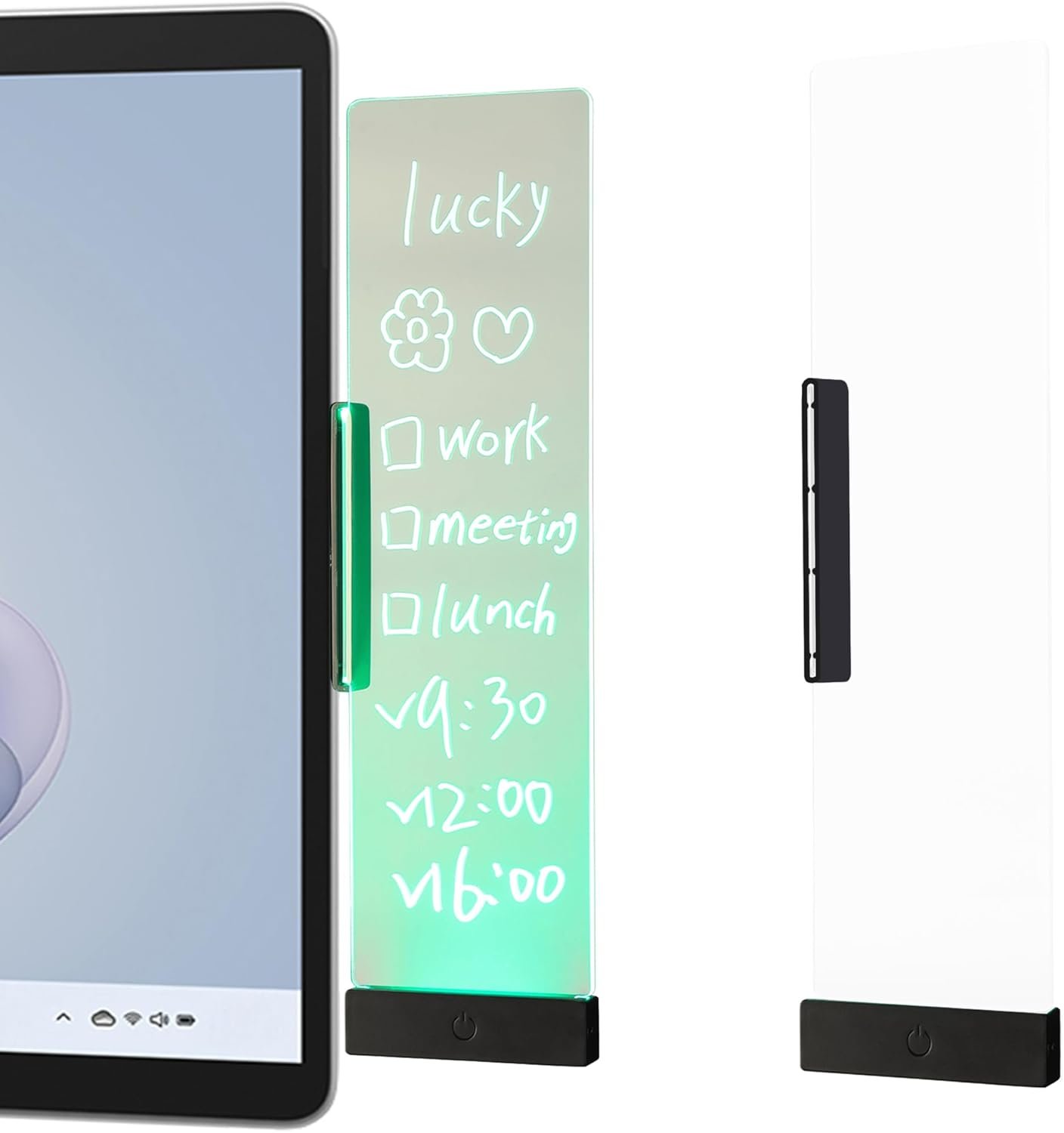 LED Memo Board with Sticky Note Holder, Clear Acrylic Computer Monitor Organizer, Office Supplies, Work from Home Essentials, Multifunction Workspace Accessories - Image 2