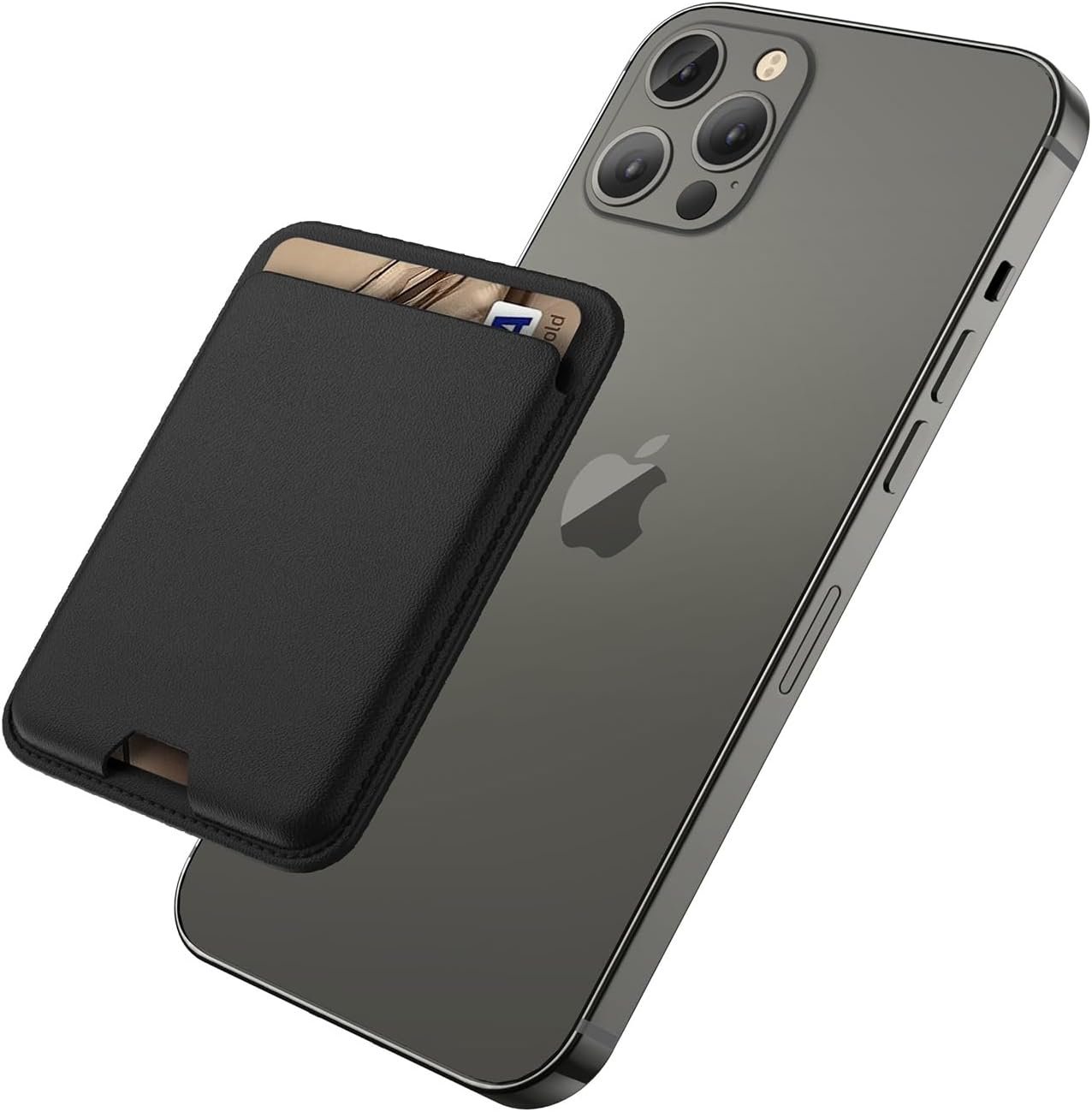 Magnetic Wallet Compatible with MagSafe for iPhone 17 16 15 14 13 12 Pro Max Air Plus Model, Mag 3 Safe Card Holder Stick on Accessories for Cell Phone & Case, Jet - Image 2