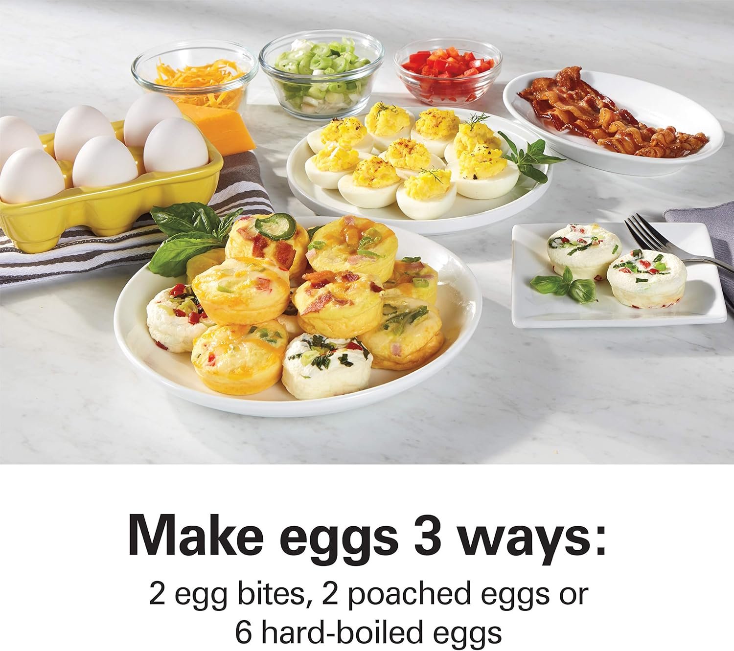 Hamilton Beach Sous Vide Style Electric Egg Bite Maker, Hard Boiled Egg Cooker & Poacher with Removable Nonstick Tray, Makes 2 in Under 10 Minutes, Teal (25511) - Image 3