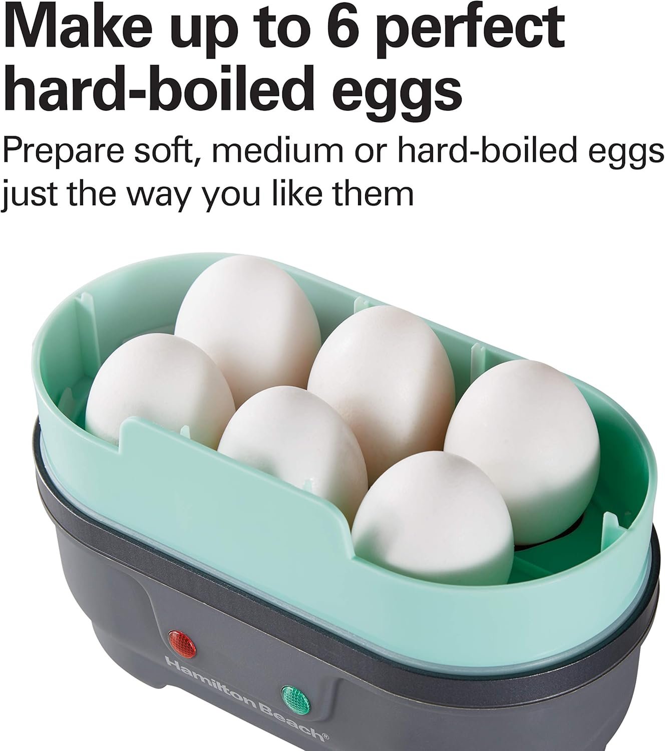 Hamilton Beach Sous Vide Style Electric Egg Bite Maker, Hard Boiled Egg Cooker & Poacher with Removable Nonstick Tray, Makes 2 in Under 10 Minutes, Teal (25511) - Image 5
