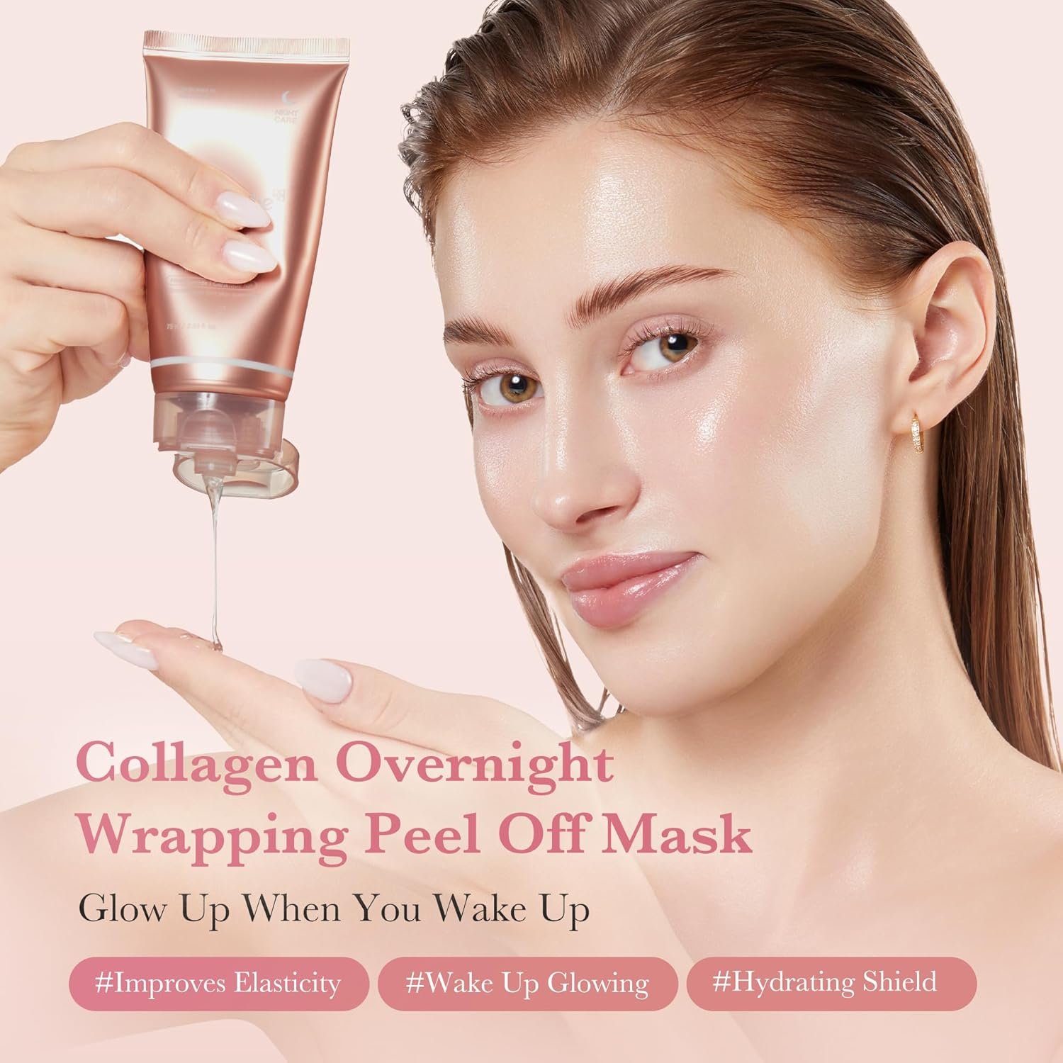 medicube Collagen Night Wrapping Peel Off Facial Mask with Jelly Brush - Image 4