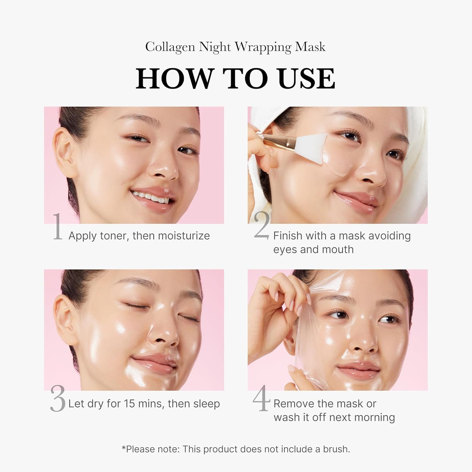 medicube Collagen Night Wrapping Peel Off Facial Mask with Jelly Brush - Image 6