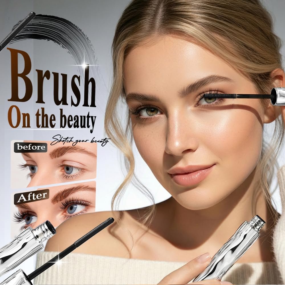 Waterproof Mascara, 2026 New Metal Wand Volumizing and Lengthening Mascara, Waterproof Quick Drying Formula for Natural 3D and Definition, Curling Volumizing and Natural Length (3) - Image 3