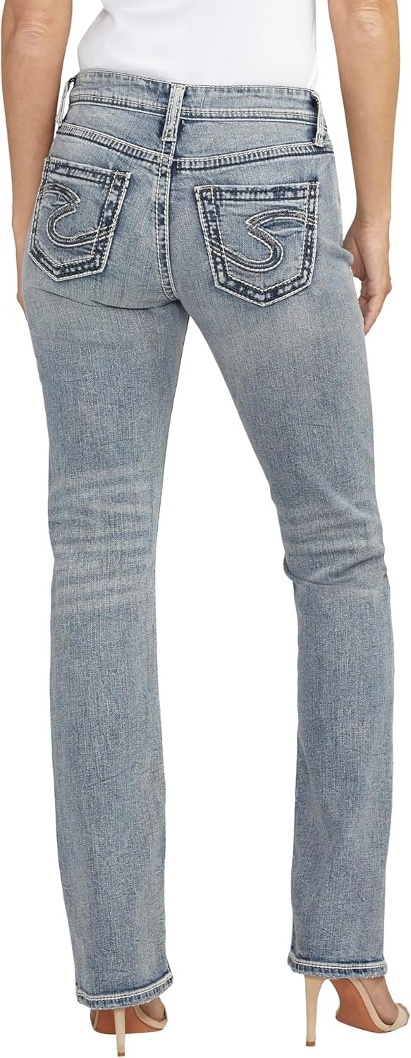 Silver Jeans Co. Women's Suki Mid Rise Curvy Fit Slim Bootcut Jeans - Image 3