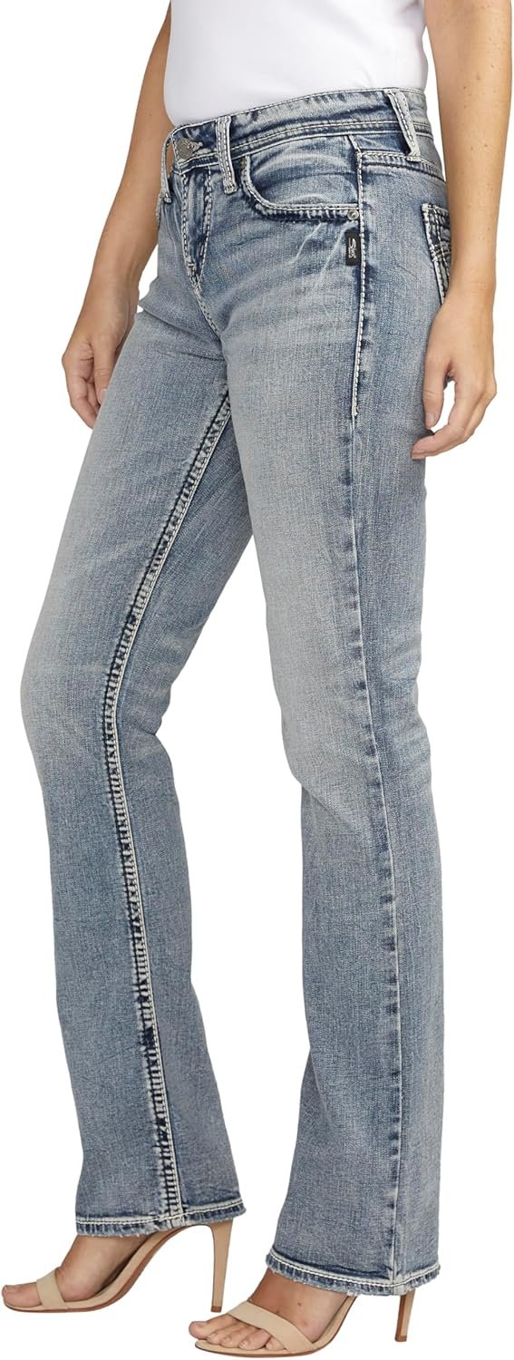 Silver Jeans Co. Women's Suki Mid Rise Curvy Fit Slim Bootcut Jeans - Image 4
