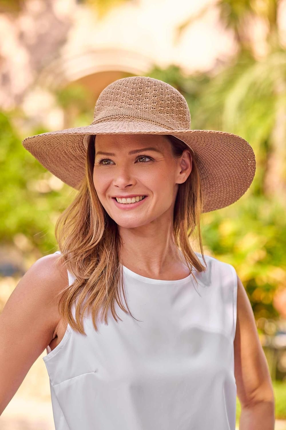 Women's Packable Sun Hat - UPF 50+ Sun Protection - Perla in Tan - Image 5