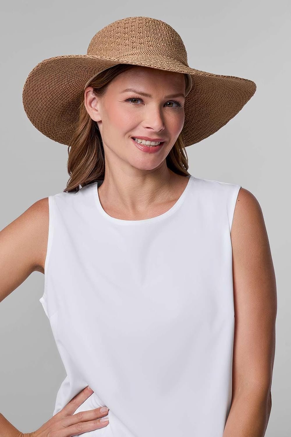 Women's Packable Sun Hat - UPF 50+ Sun Protection - Perla in Tan - Image 7